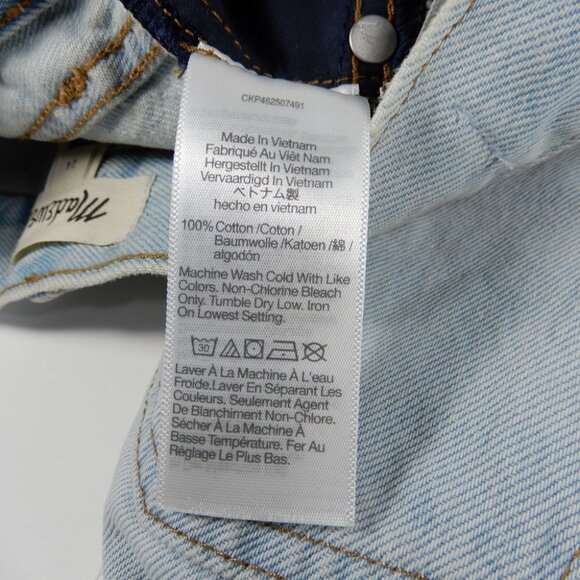 MADEWELL Relaxed Fit Denim Maternity Side Panel SHORTS Size 24 Blue Essen NEW - Picture 6 of 10
